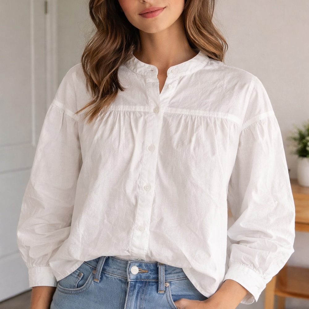 NWT AE77 American Eagle Oversized Peasant Blouse Top Sm-Med